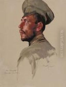 Portrait Of A Russian Soldier by Max Friedrich Rabes
