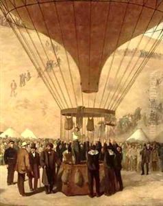 The Departure of Leon Michel Gambetta 1838-82 in the Balloon LArmand Barbes