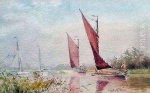 Sailing Boats On The Broads by William Leslie Rackham