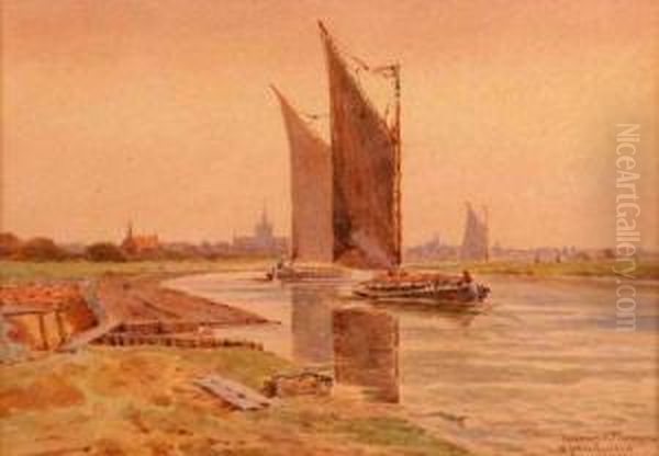 "wherries Near Yarmouth" - view 1