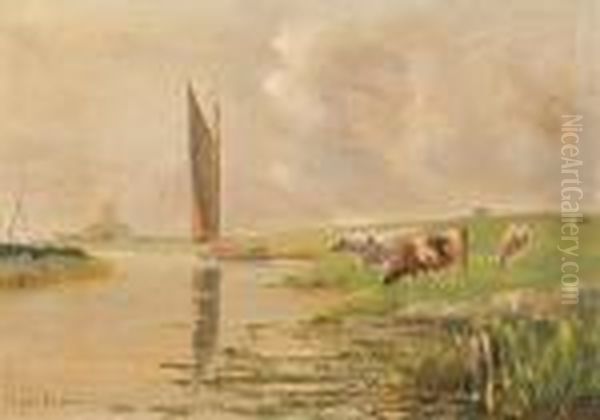 Cattle Grazing Before St Benet's Abbey - view 1