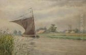 A Wherry On The Broads by William Leslie Rackham