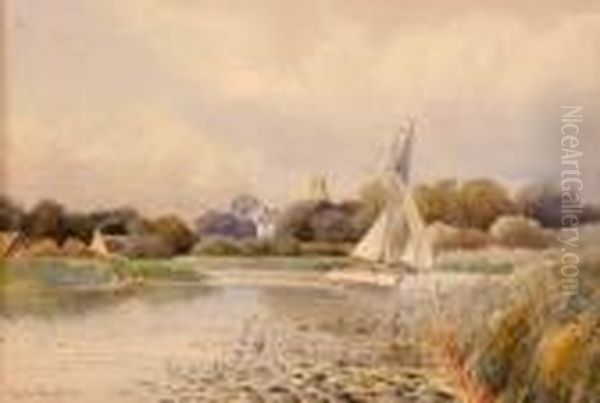 A White Hulled Yacht On The Broads - view 1