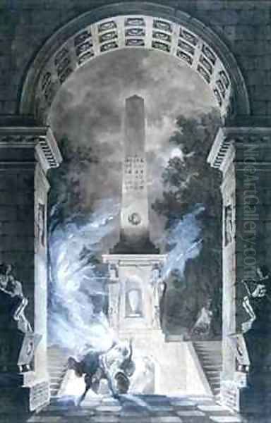 Scene from the tragedy of Semiramis by Voltaire - view 1