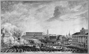 View of Stockholm 2 by Louis Jean Desprez