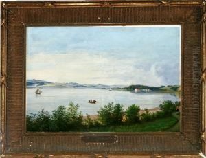 Danish Summer Landscape At Mariager Inlet by Niels Gronbek Rademacher