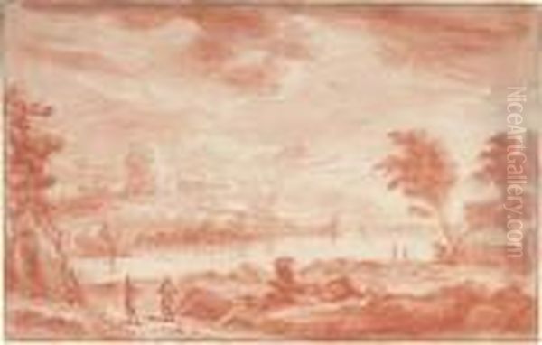 A Mediterranean Coast With Figures Near Building Fragments - view 1
