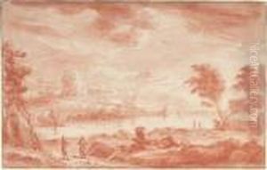 A Mediterranean Coast With Figures Near Building Fragments by Abraham Rademaker
