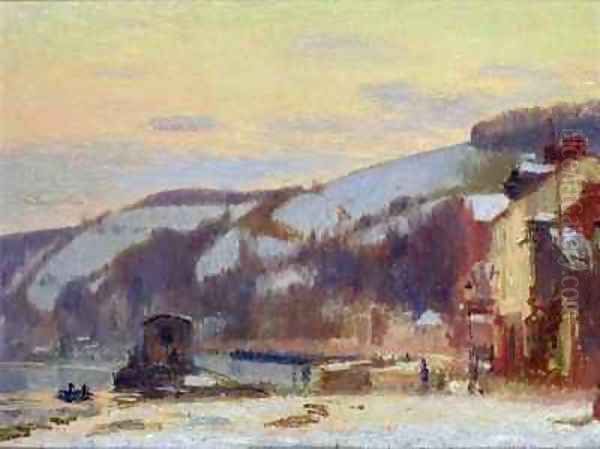 Hillside at Croisset under snow - view 1