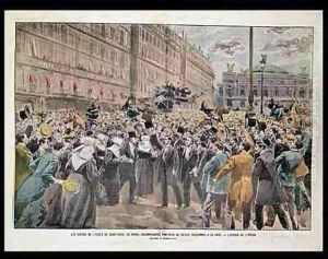 The Sisters of lEcole Saint Roch in Paris Accompanied to the Station by 20000 People Avenue de lOpera by Damblans, Eugene