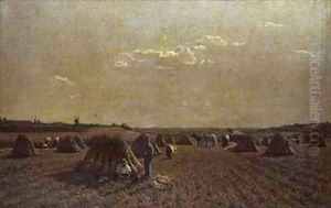 Harvest Scene by Adrien Louis Demont