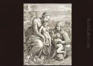 St.elizabeth And The Holy Family by Santi Raffaelo