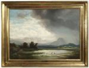 Weite Wolkenverhangene Landschaft by Ignaz Raffalt