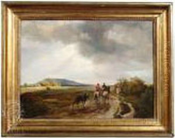 Two Soldiers Onhorseback Encountering A Peasant Woman - view 1