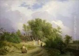 Sommerlandschaft Mit Dorfstrase