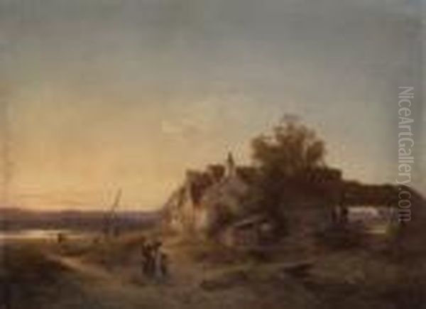 Bauernhaus Im Abendlicht Mit
Figurenstaffage. - view 1