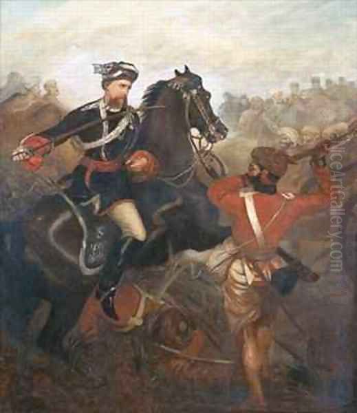 Lieutenant Frederick Robertson Aikman 1828-88 earning the Victoria Cross at Lucknow during the Indian Mutiny on 1st March 1858 - view 1
