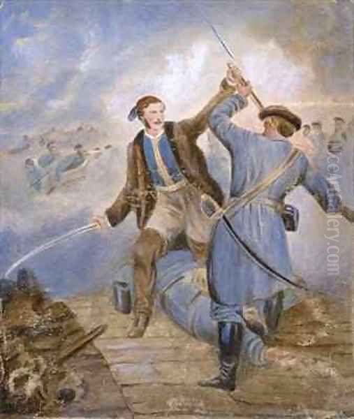 Major CC Teesdale winning the VC at Kars - view 1
