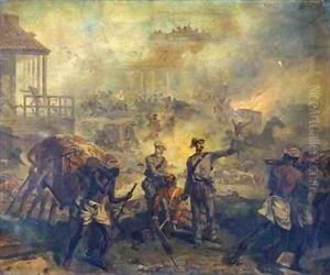 Surgeon Anthony Dickson Home VC 1826-1914 and Assistant Surgeon William Bradshaw VC 1830-61 at Lucknow during the Indian Mutiny in 1857