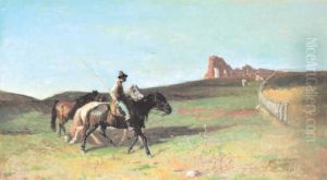 Buttero Fra Le Rovine Di Un Acquedotto Romano by Giuseppe Raggio