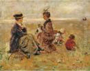 Donne E Bambini Sulla Spiaggia Trouville