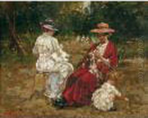 Signore E Bimba Nel Parco - view 1