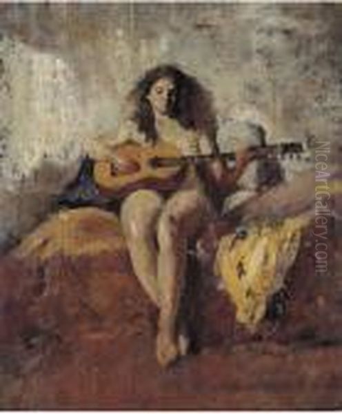 Nudo Femminile Con Chitarra - view 1