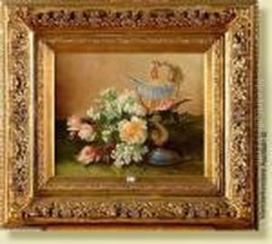 Nature Morte Aux Fleurs Et A La Coupe by Jules Felix Ragot