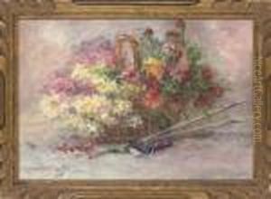 Chrysanthemums In A Basket by Jules Felix Ragot