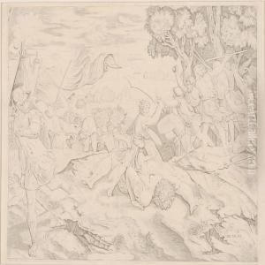David Slaying Goliath by Marcantonio Raimondi