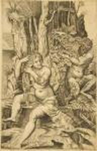 Pan Belauscht Die Nymphe Syrinx. by Marcantonio Raimondi