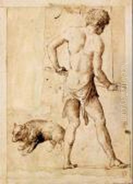 Figura Maschile Con Orso - view 1