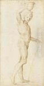 Un Homme Tourne Vers La Droite by Marcantonio Raimondi