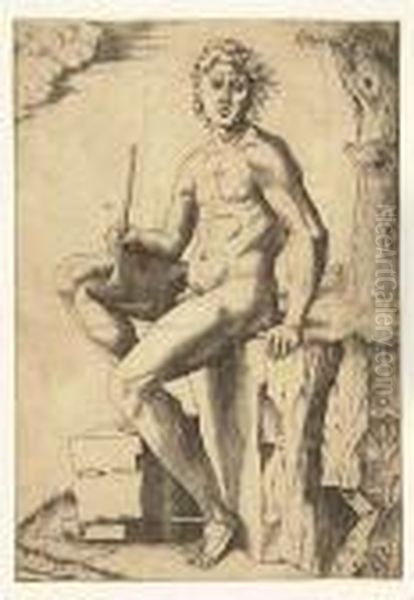 Young Man With A Flute<</b> - view 1
