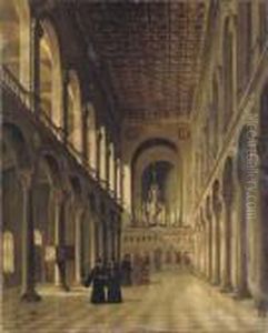 Interior Of An Orthodox Church by Theodore Jacques Ralli