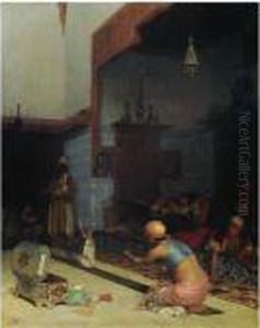 Marionettes In The Harem by Theodore Jacques Ralli