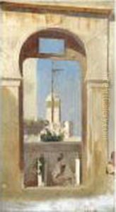 Figures By A Balcony