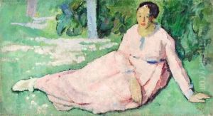 La Femme En Rose (ca.1917) by Henri Ramah