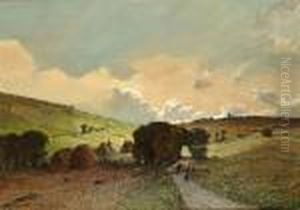 A Country Lane With Shepherd by Jules Louis Rame