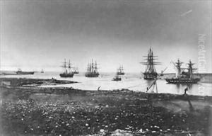 Crimean war French squadron entry into the port by Jean Baptiste Henri Durand-Brager