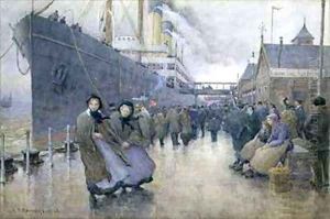The Day Departure Liverpool Landing Stage by Joseph Yelverton Dawbarn