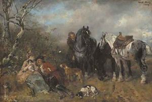 A rest on the journey by Wilhelm Von Diez