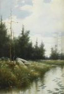 Stream With Trees by Milne Ramsey