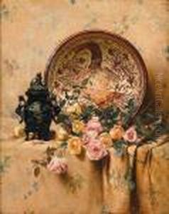 Still Life With Charger, Censer And Roses