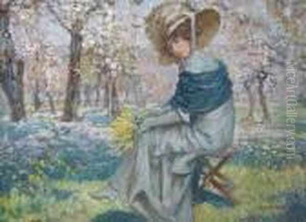 Lady In Cherry Orchard - view 1