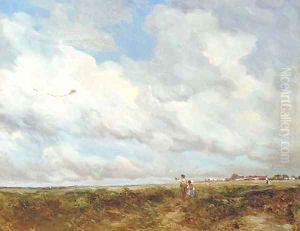 On the common, kite flying by Vickers Deville