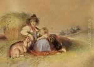 Rastende Mutter Mit Kind Und Ziege by Johann Matthias Ranftl
