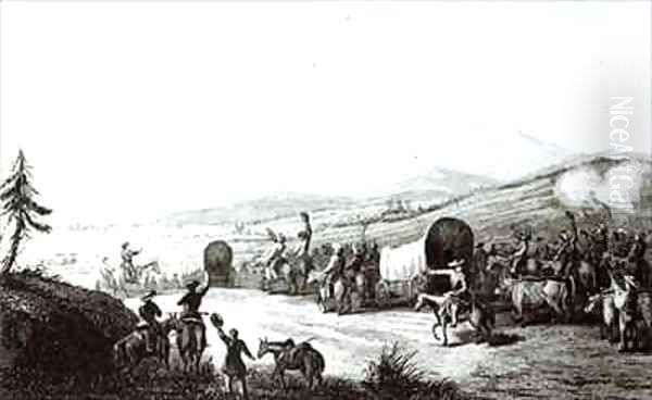 Arrival of the Caravan at Sante Fe - view 1