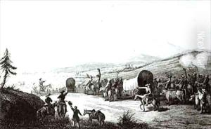 Arrival of the Caravan at Sante Fe by E. Didier
