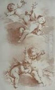 After Boucher- Cherubs- 
Lithograph By Emile Wather, Publishedby Lemercier, Paris, Very Good 
Condition, 12 3/4 X 8''